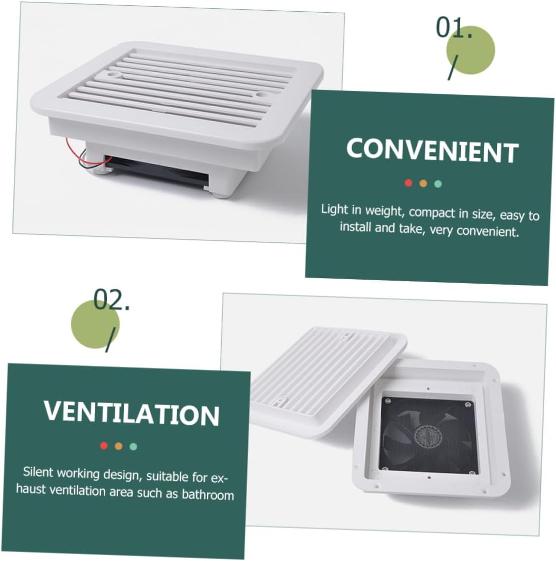 PRETYZOOM Bathroom Ventilation Fan Rv Exhaust Fan Quiet 12v Rv Ventilation 8 Inch Window Exhaust