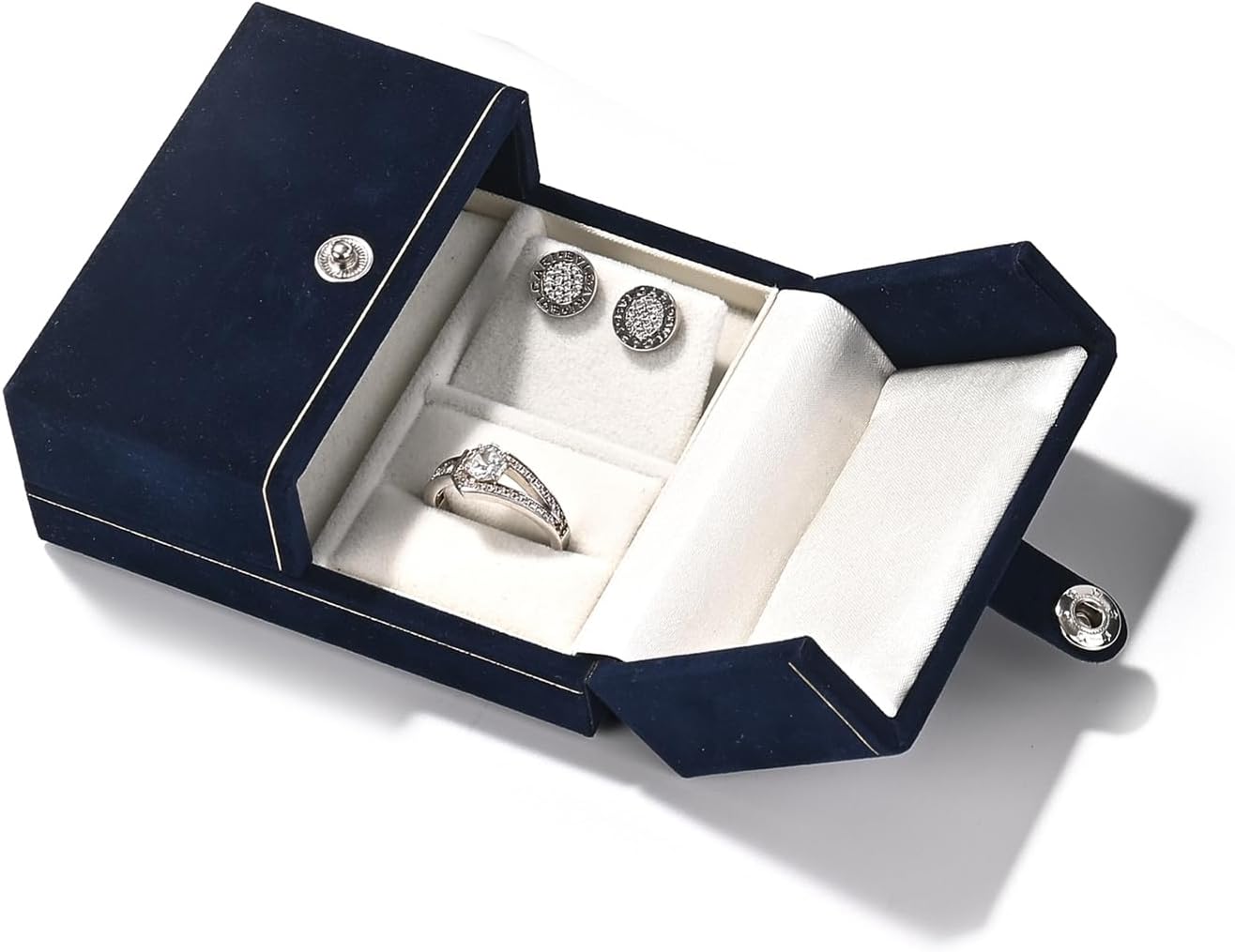 Velvet Jewelry Set Gift Box Small Jewelry Set Box for Ring Earrings Necklace(Royal Blue)