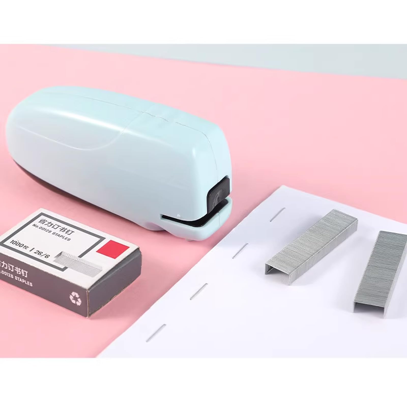 Grapadora Electrica, Grapadora Oficina, Stapler Eléctrico 10 Hojas, Grapadora Automática Portátil, Grapas 24/6, para Oficina Escolar, con Alta Eficiencia (BLUE)