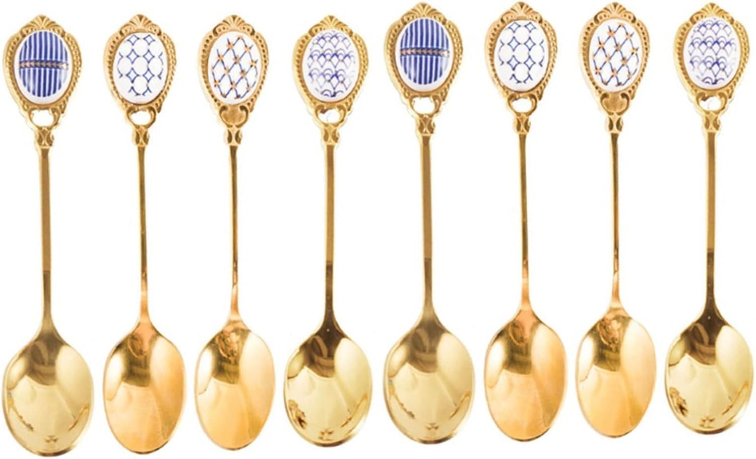 Coffee Scoops 8PCS Stainless Steel Tea Spoons Coffee Spoon Milk Ice Cream Dessert Scoop Tableware Cutlery Kitchen Gadgets Set Gifts