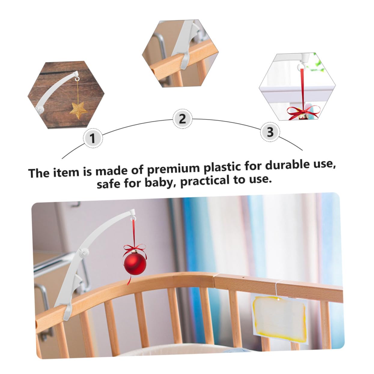 Brazo Portamóvil Para Cuna De Ñiño Plegable 2 Piezas Soporte Para Móvil Infantil Ajustable Accesorio Para Cuna Funcional Para Dormitorio De Ñiño
