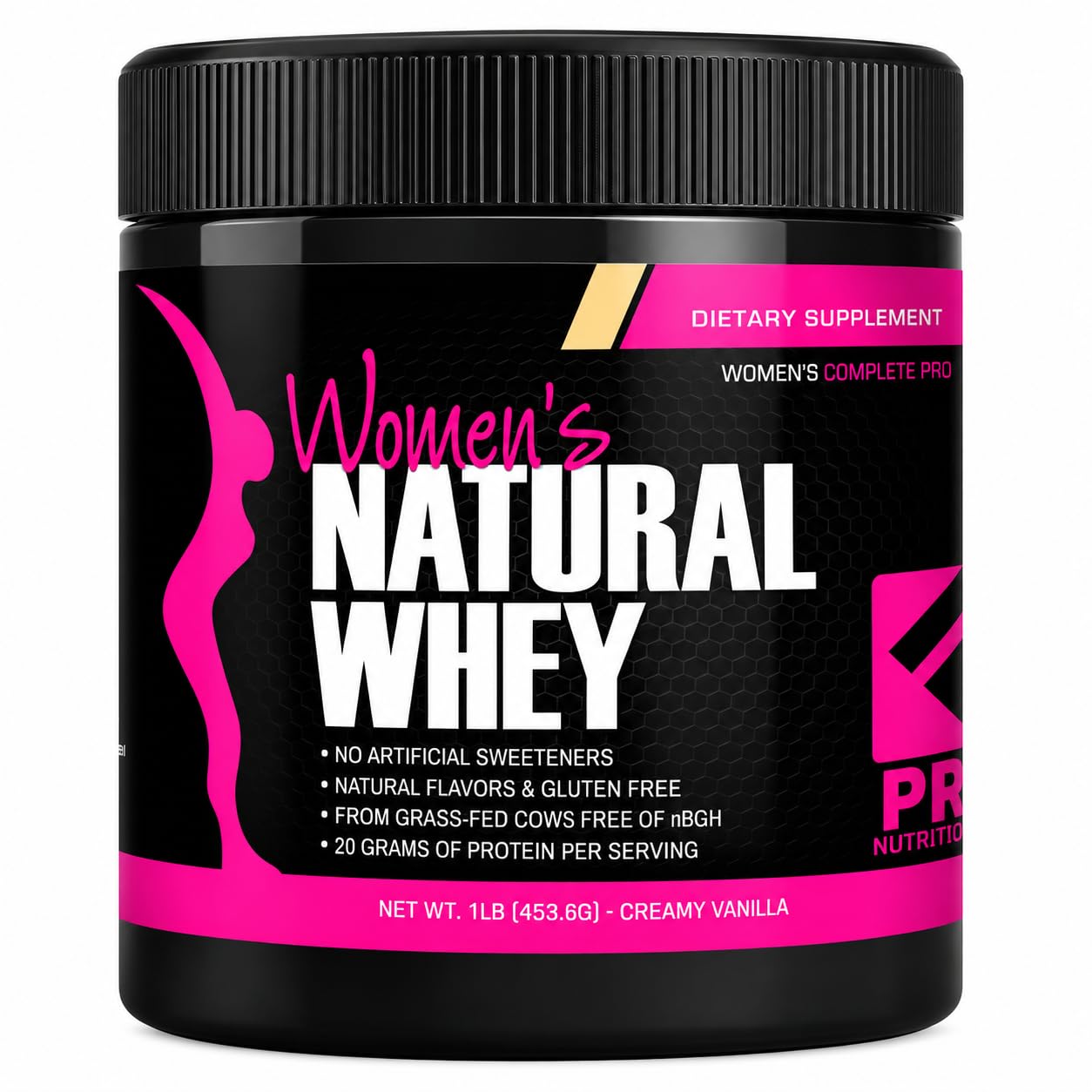 PRO NUTRITION LABS Proteína whey em pó com 20 g de proteína, sabor baunilha, 454 g