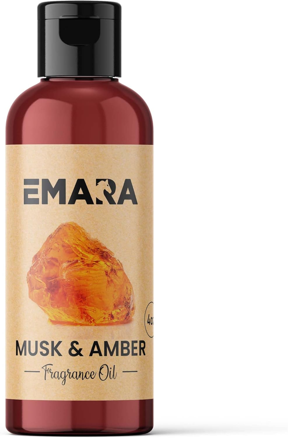 EMARA All Natural Earthy Musk & Amber Essential Oil for Diffusers, Skin Care, Aromatherapy Fragrance Oil, Organic Therapeutic Grade 4 fl oz
