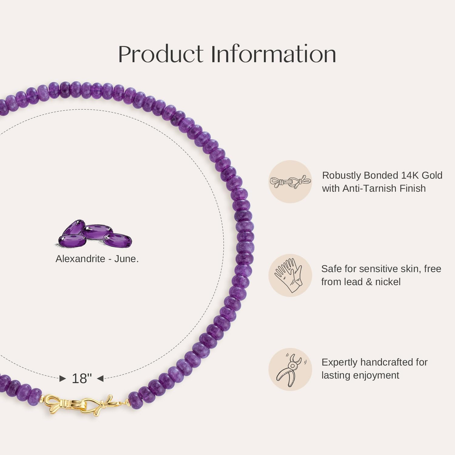 NLIEO Rainbow Colorful Gemstone Beaded Choker Necklace for Women 14K Gold Bow Birthstone Beads Chokers 18inches