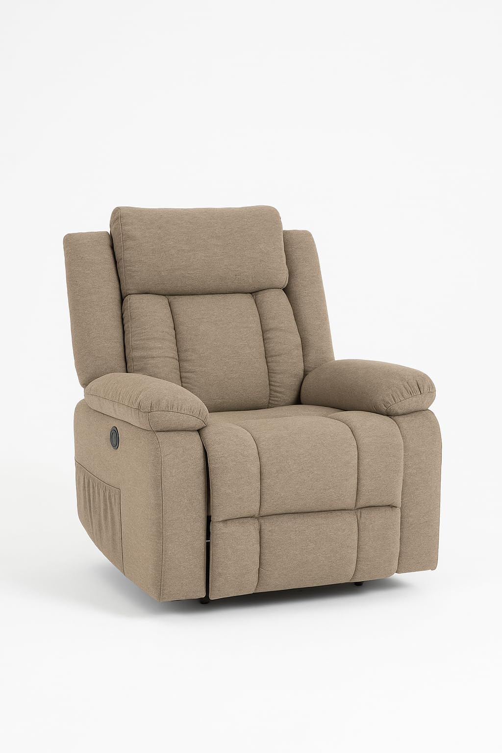 DUPI Sillón Relax Eléctrico California | Elevable y Reclinable con Motor | Fácil Montaje en 2 Minutos | Sistema Antivuelco | 100% Poliéster (Capuchino)