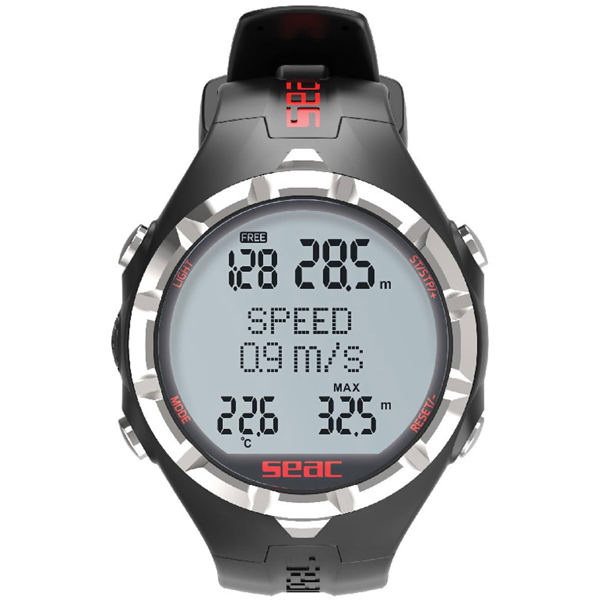 SEAC, Computer per apnea Unisex, Nero/Rosso, L
