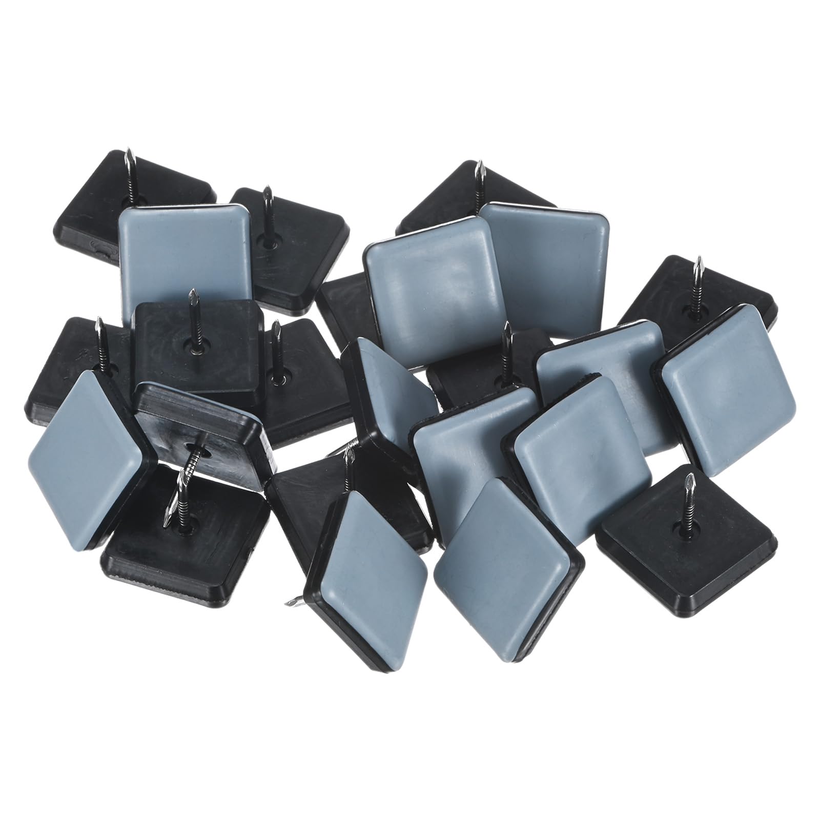 M METERXITY 24-Pack Nail on Furniture Sliders, 1 x 1" (25mm) PTFE Chair Sliders Glides Square Pads for Chair/Table