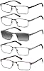 EYECEDAR 5 Pack Reading Glasses Men TR90 Flexible Frame Metal Spring Hinges Readers for Men and Women 1.0