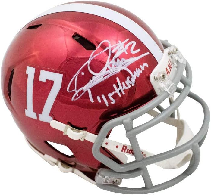Derrick Henry 15 Heisman Autographed Alabama Chrome Mini Football Helmet - BAS COA : Collectibles & Fine Art