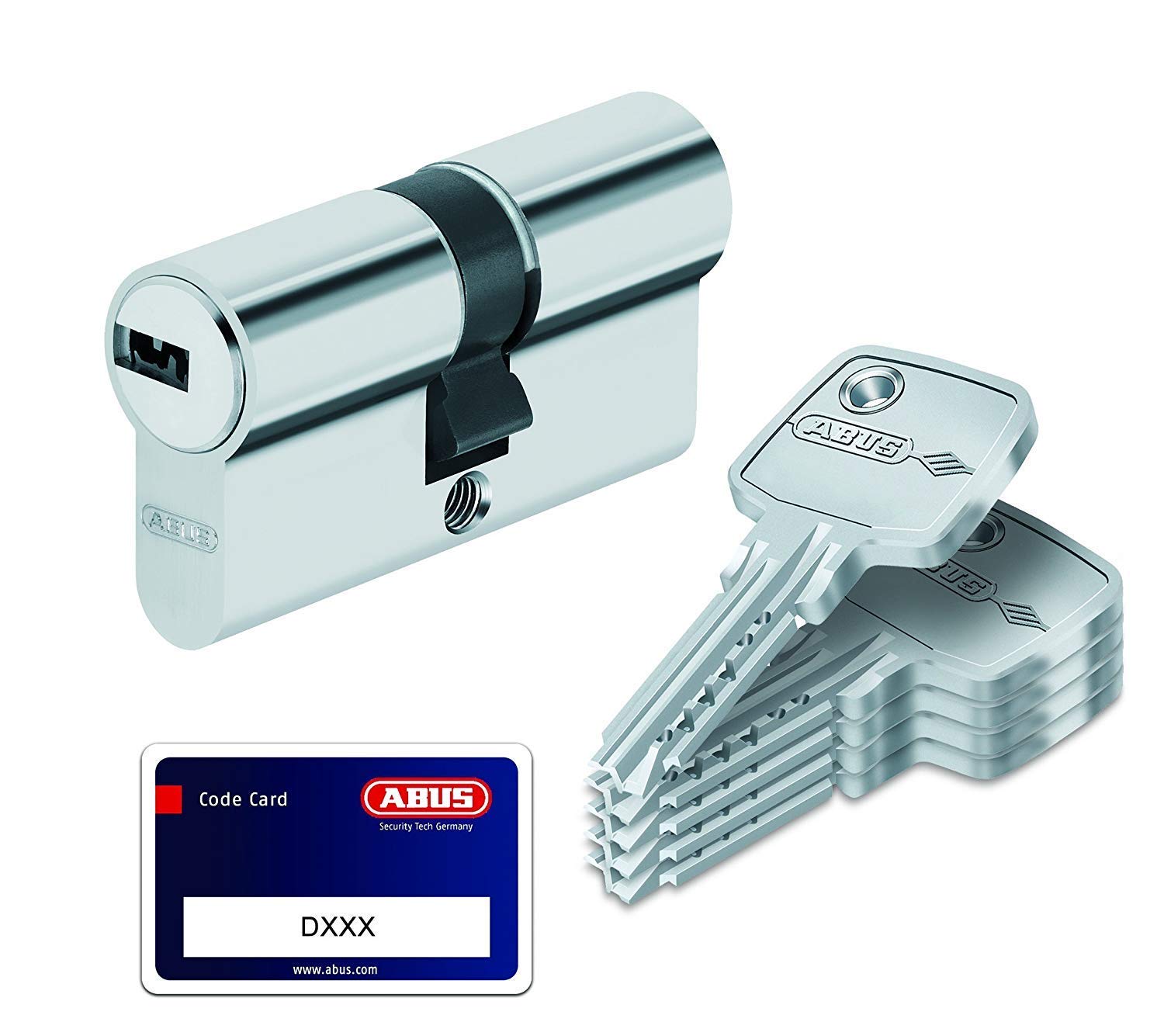 ABUS D6 Türzylinder - Profilzylinder 40/40 mit Code Card & 5 Schlüssel