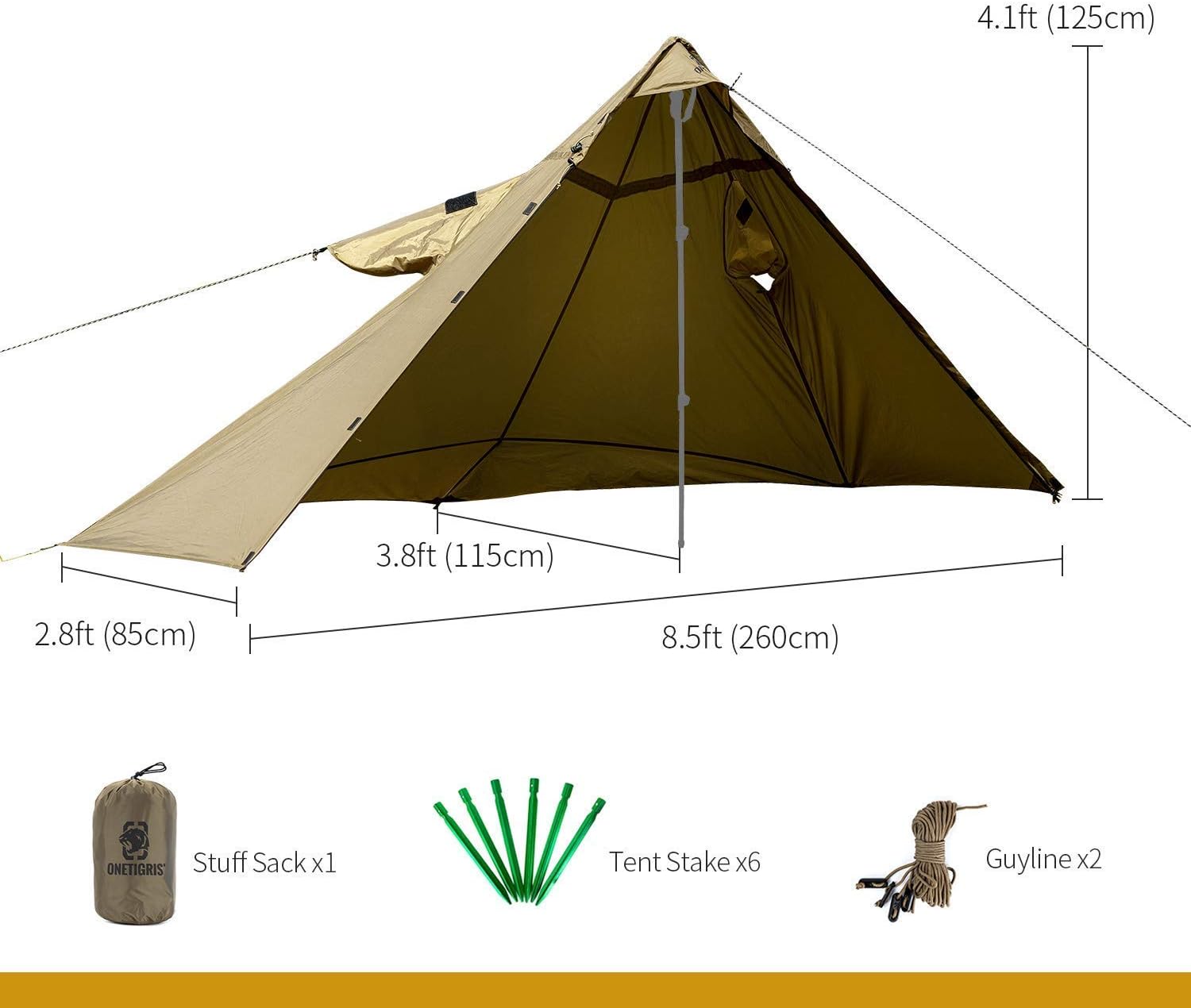 OneTigris TENTSFORMER Military Poncho + Waterproof Tent Footprint + Tent Poles (1.25m)