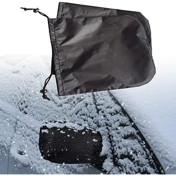 Side Mirror Snow Cover Mirror Frost Protection Cover Car Mirror Protective Snow Cover Car Exterior Mirror Frost Cover Side Mirror Cover for Car Rear View Mirror Black 1 Pair