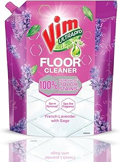 Vim Floor Cleaner: 1.8L | French Lavender with Sage | 100% Removal of stains for complete clean floors & long lasting frag... Price In India