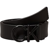 Calvin Klein Uomo Cintura Metal Bombe Mono Reversibile, Nero (Ck Black Smooth/Classic Mono)