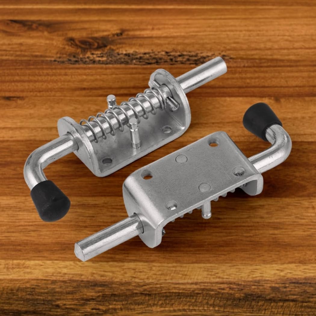 Sliding Latch Bolts, 2 Packs Solid Metal Lock Barrel Bolts, Heavy-Duty Stainless Steel Spring Loaded For Doors, Tailgates, Trailers, Barns, Garages