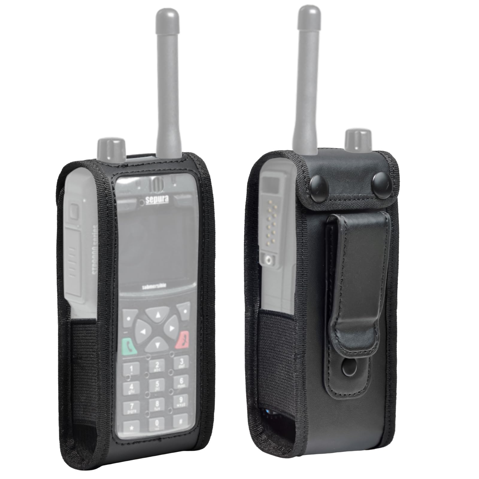 UAYESOK Custodia per dispositivi radio walkie talkie supporto per cintura in pelle per Sepura STP8000 STP9000 STP9100 STP9200 (Tetra) radio portatile