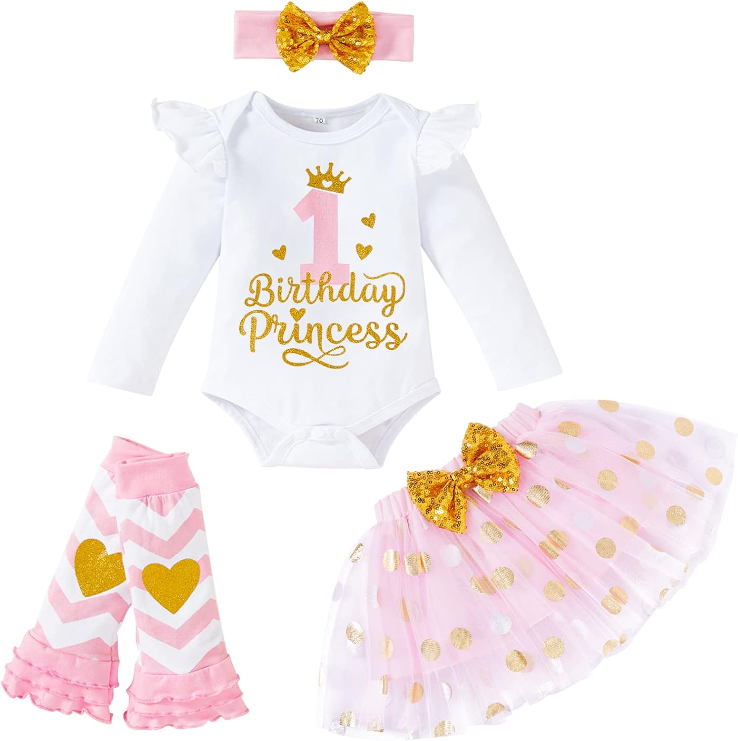 Baby Girl Birthday Cake Smash Outfit Toddler Girl My 1st Birthday Romper Tutu Skirt with Headband Clothes Set: Clothing, Shoes & Jewelry
