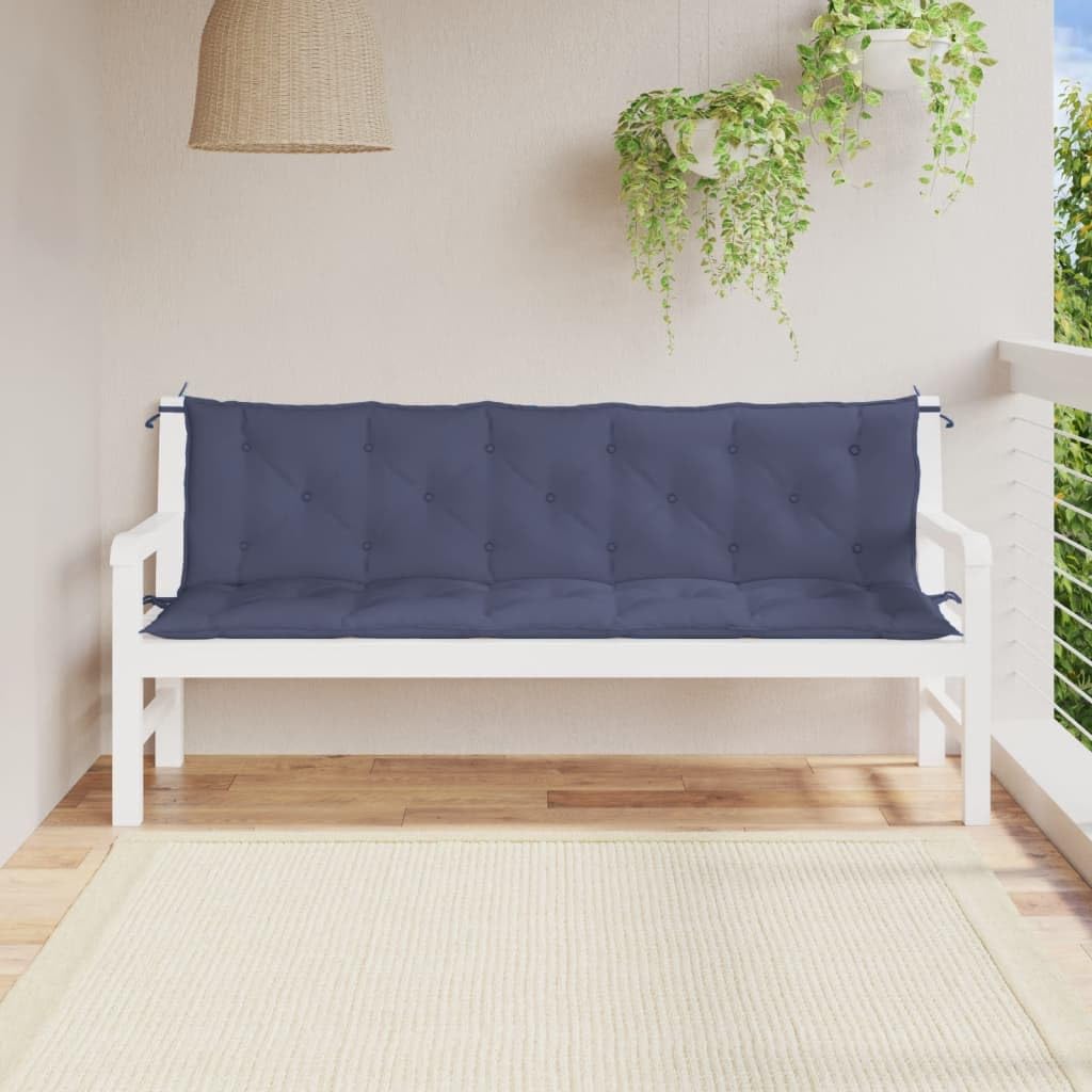 Coussin pour banc de jardin imperméable 180x50x7 cm matelas assise bleu marine