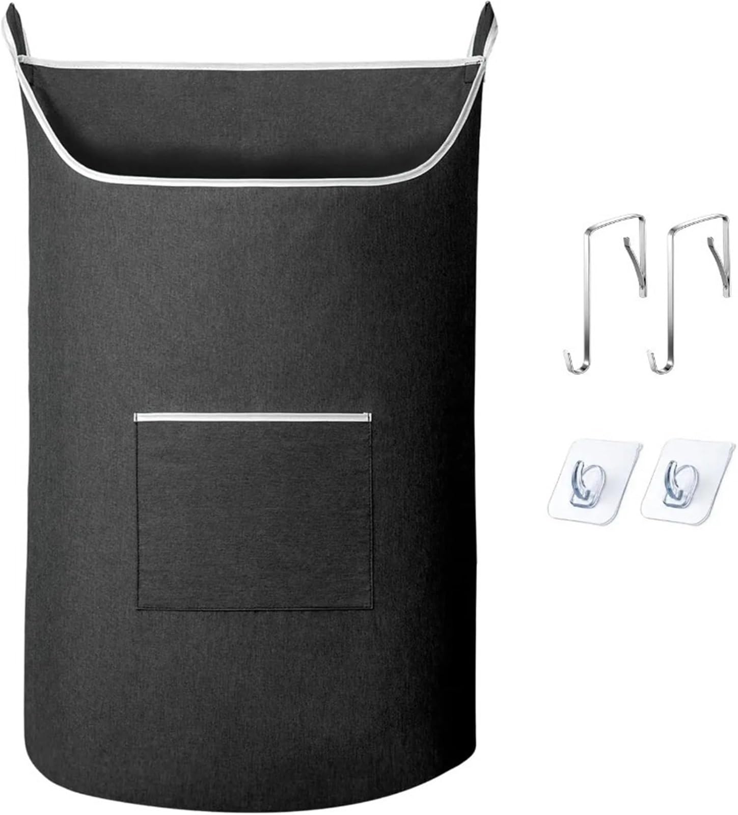 Sacco Per Bucato Sospeso Borsa for cesto della biancheria da appendere | Porta Nera Con Ampio Cestello Di Apertura(Grey)