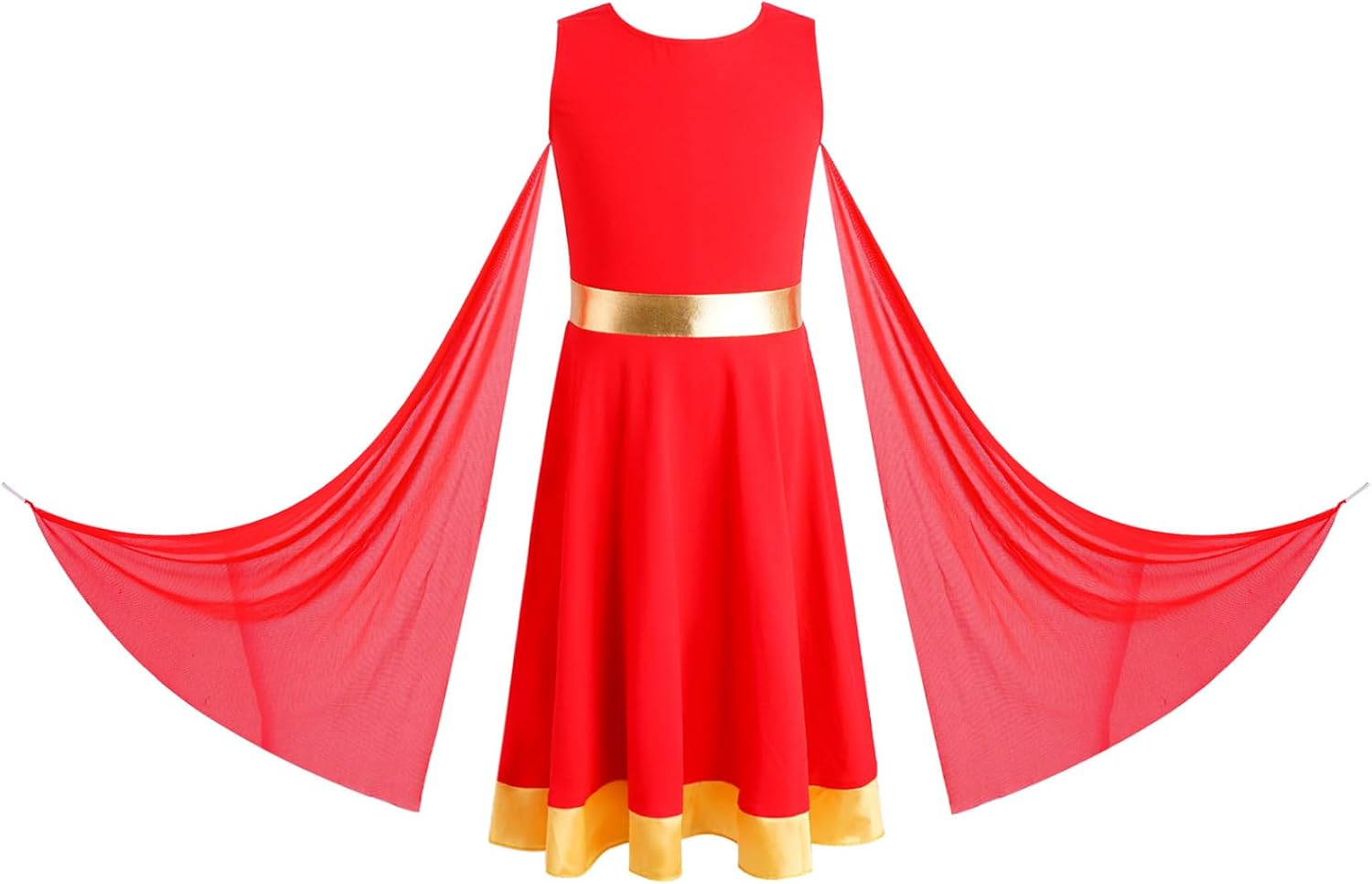 Jugaoge Girls Liturgical Praise Dance Dress Church Tunic First Holy Communion Gown Sleeveless Tutu