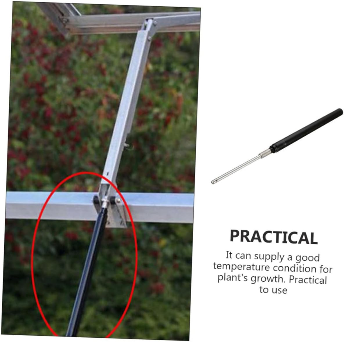 VICASKY Automatic Greenhouse Window Opener Cylinder Metal Vent Tool for Gardening Adjustable Roof Opener for Efficient Ventilation Suitable for Greenhouse Use