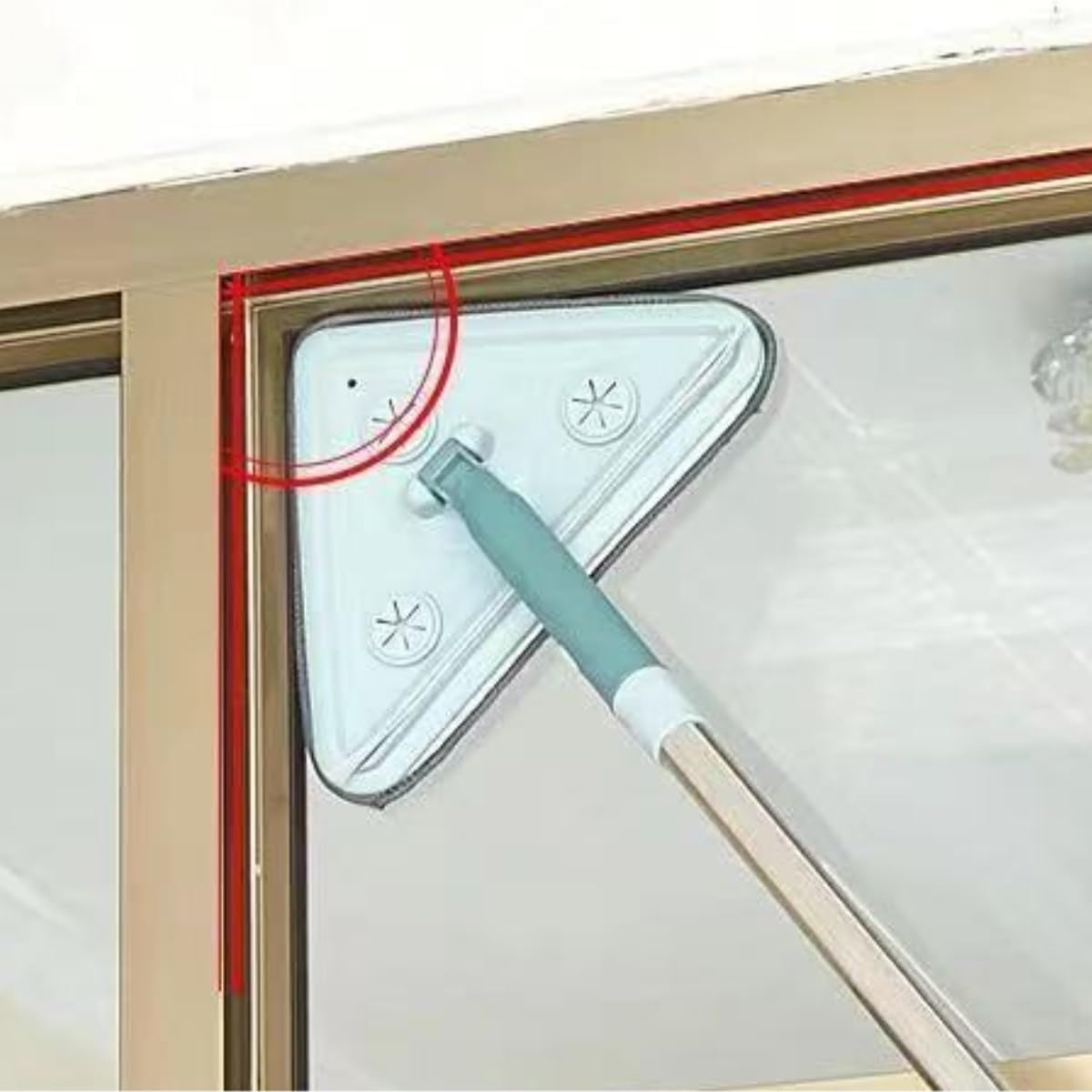 Fregona Fregona Plana Triangular Multiusos For Limpieza De Vidrios Y Paredes, Limpiaparabrisas Giratorio For Pisos Ventanas Limpieza Suelo