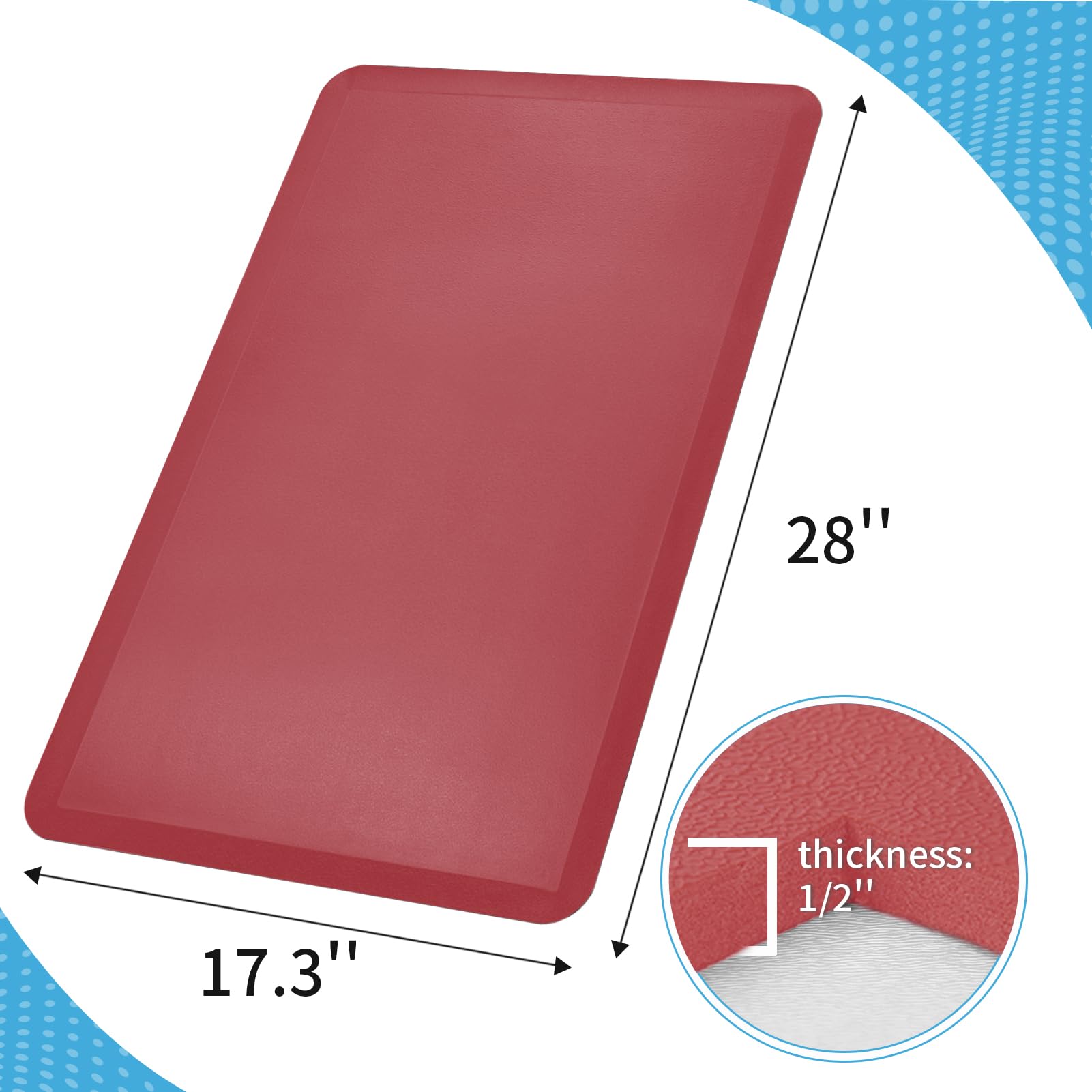 Tapis Anti-fatigue Cuisine/bureau - 71x44x1,2 Cm, Mousse épaisse, Antidérapant, Marron, Facile à Nettoyer