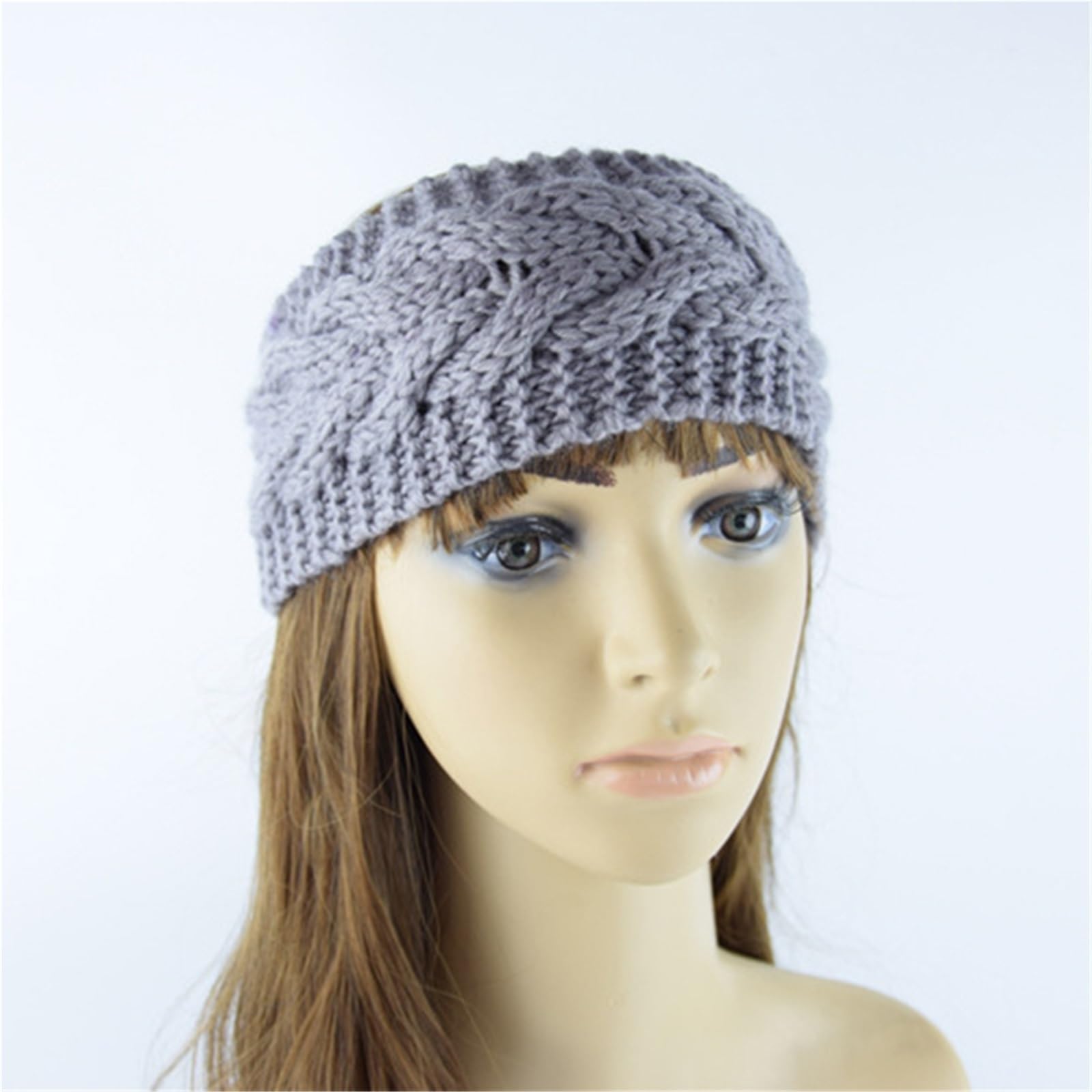 3 uds. Diadema de punto trenzado cálida invierno for mujer hecha a mano Color sólido elástico turbante bandanas accesorio for el cabello Para Mujer(Black)