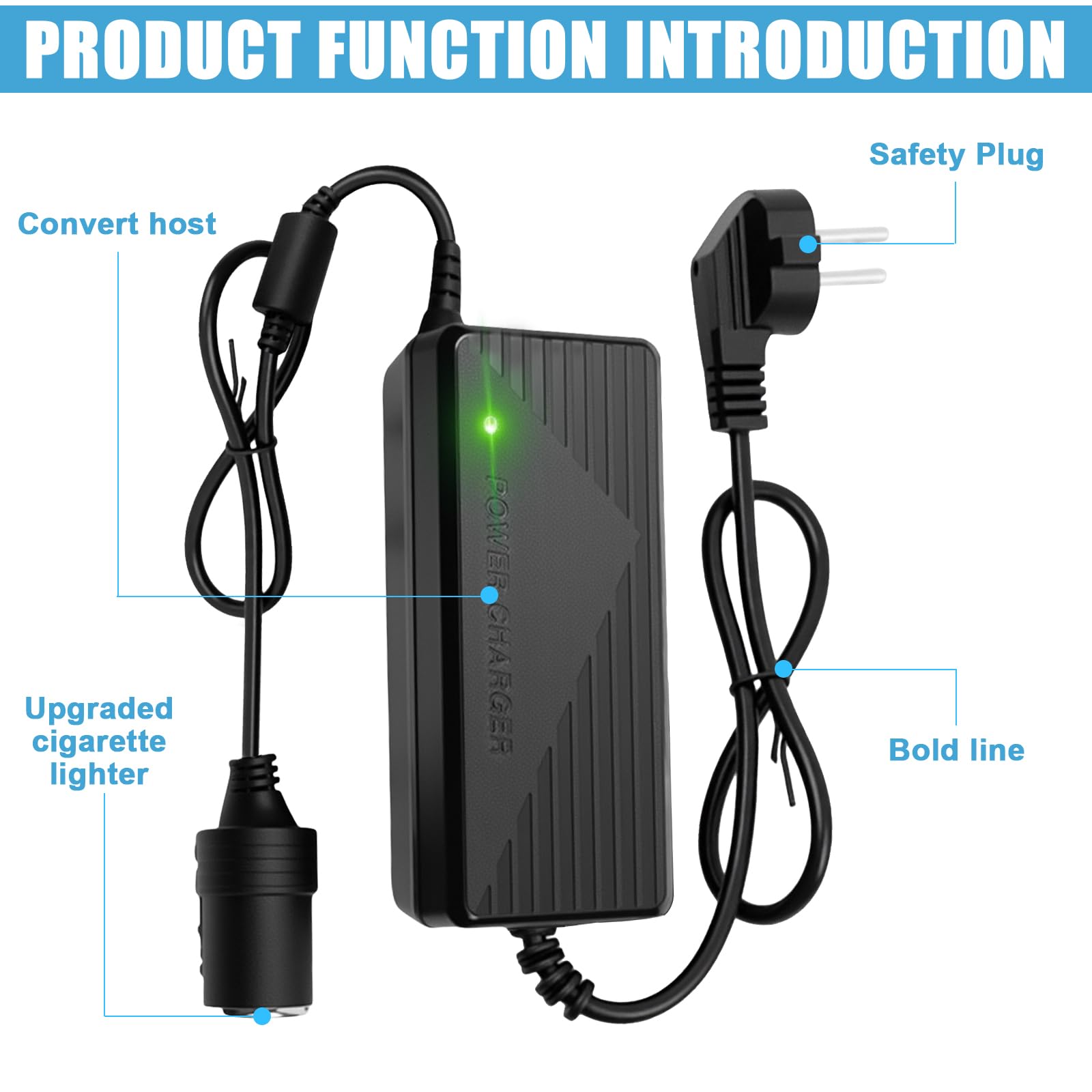 180 W 15 A adapter sieciowy do samochodu, przetwornica napięcia 220 V na 12 V, AC na DC, adapter do gniazda zapalniczki samochodowej, adapter do pompowania opon, lodówki, odkurzacza samochodowego