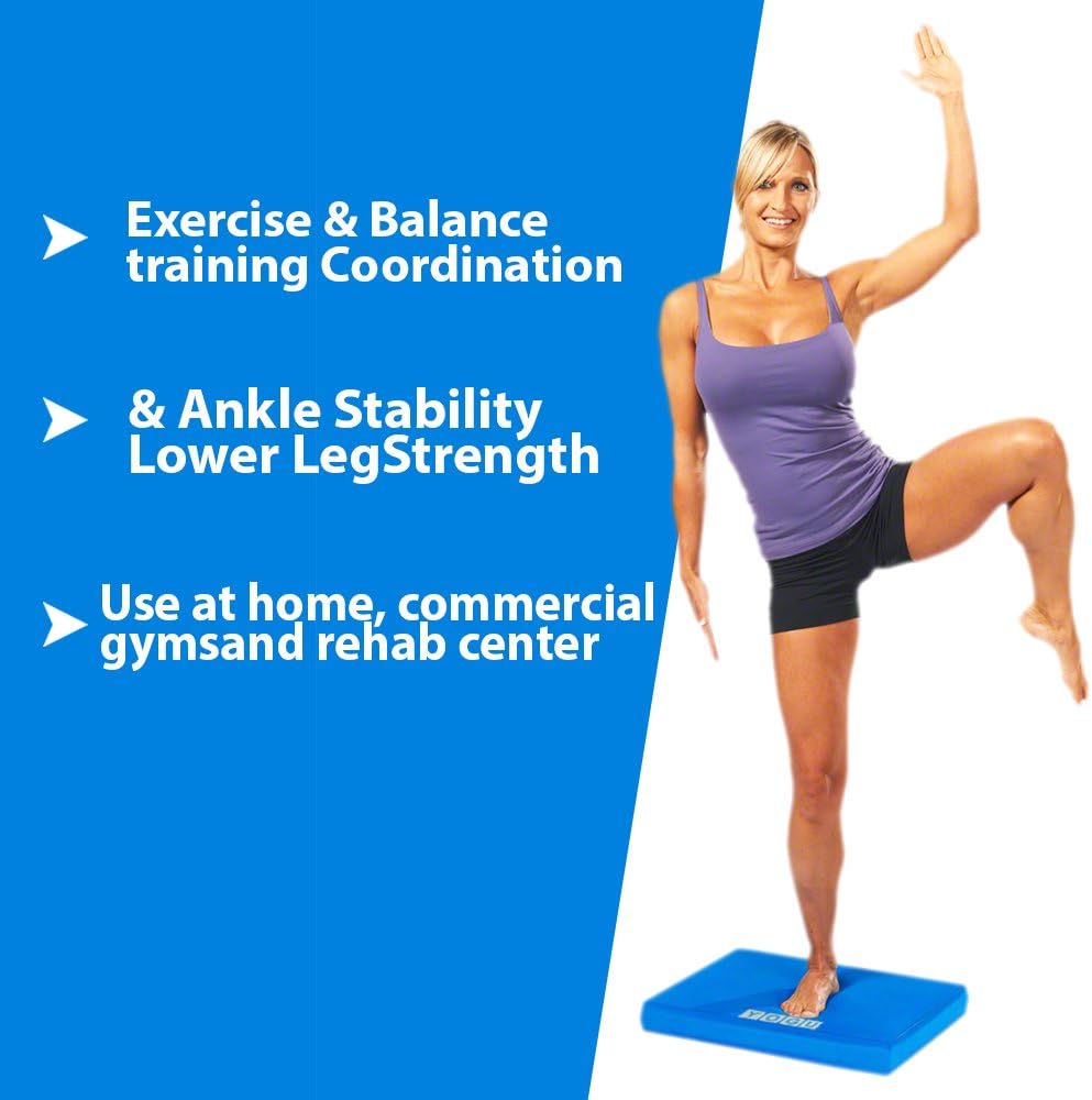 Balance Foam Pad with Tear-Resistant EVA Foam, Sweat Proof Stability Foam Trainer Cushion, Balancing Stabilization Pads for Core Workout, Yoga, Knee Rehab, Fitness Training & More