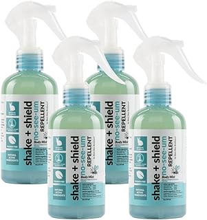 Best Bee Brothers Shake + Shield No-See-Ums Gnat Spray – Non-Greasy Bug Spray Body Mist Made with Plant-Based Ingredients, 8 Oz. (4 Pack)