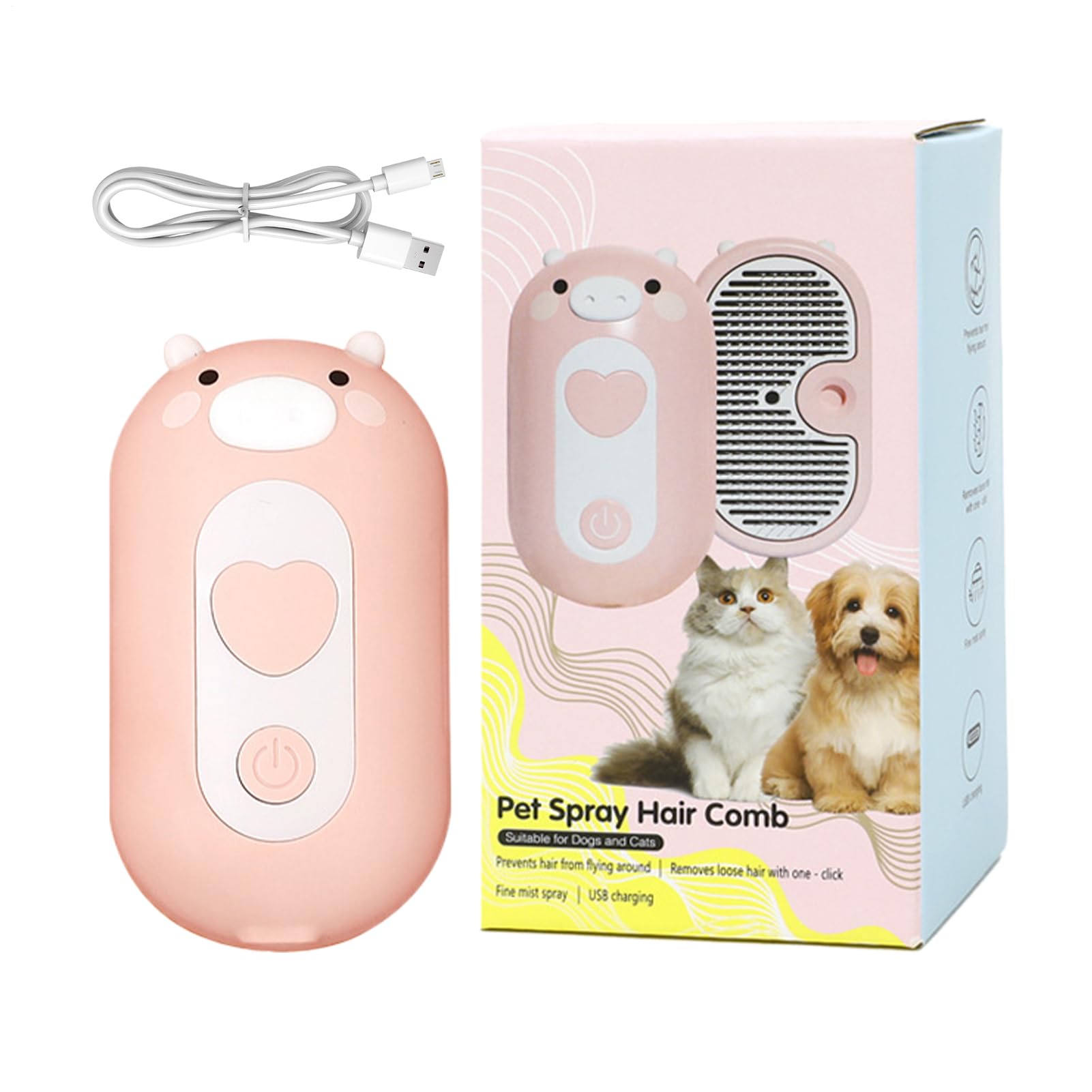 Cepillo De Agua Para Gatos - Cepillo Vaporizador Felino - Accesorio Antistático de Masaje y Limpieza Para Aseo Baño y Eliminación de en Interior
