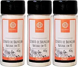 Kit com 3 Potes de Extrato de Baunilha Natural em Pó de 40g cada - Good4me