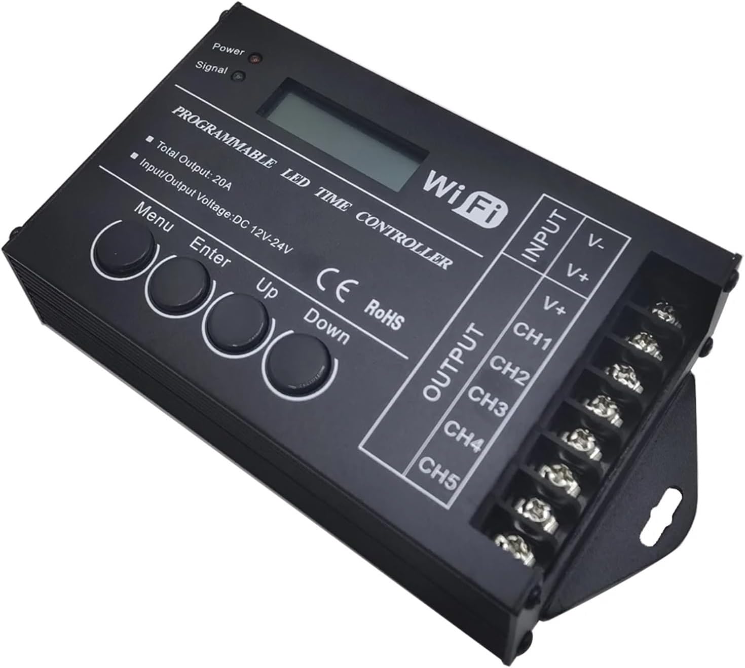 TC420 TC421 Programmable 5-Channel RGB LED Light with time WiFi Controller dimmer DC12-24V for Aquariums, Fish Tanks, Plant Growth (Color : TC420)