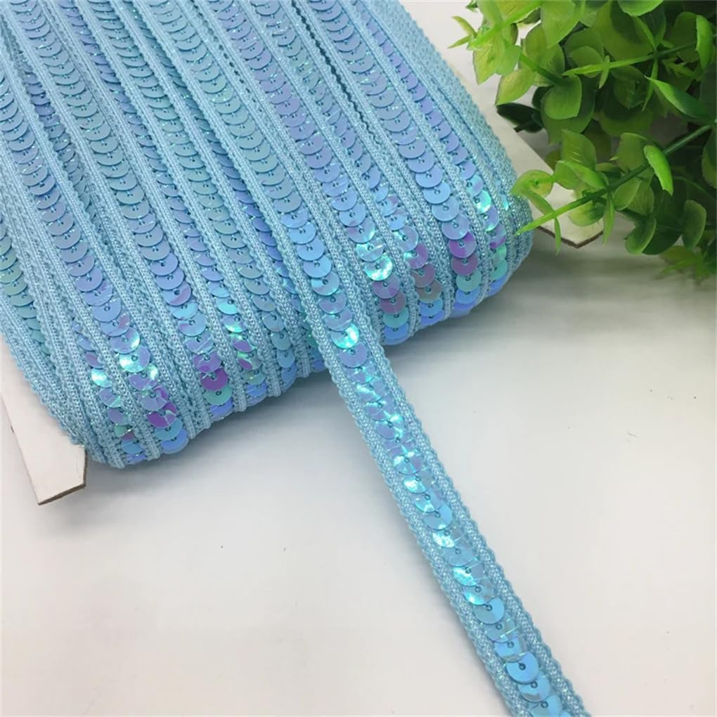 3 Yards 13Mm Sequins Ribbon Lace Trim Sequin Fabric for Dress Clothes Headdress Bridal Sewing Accessories DIY