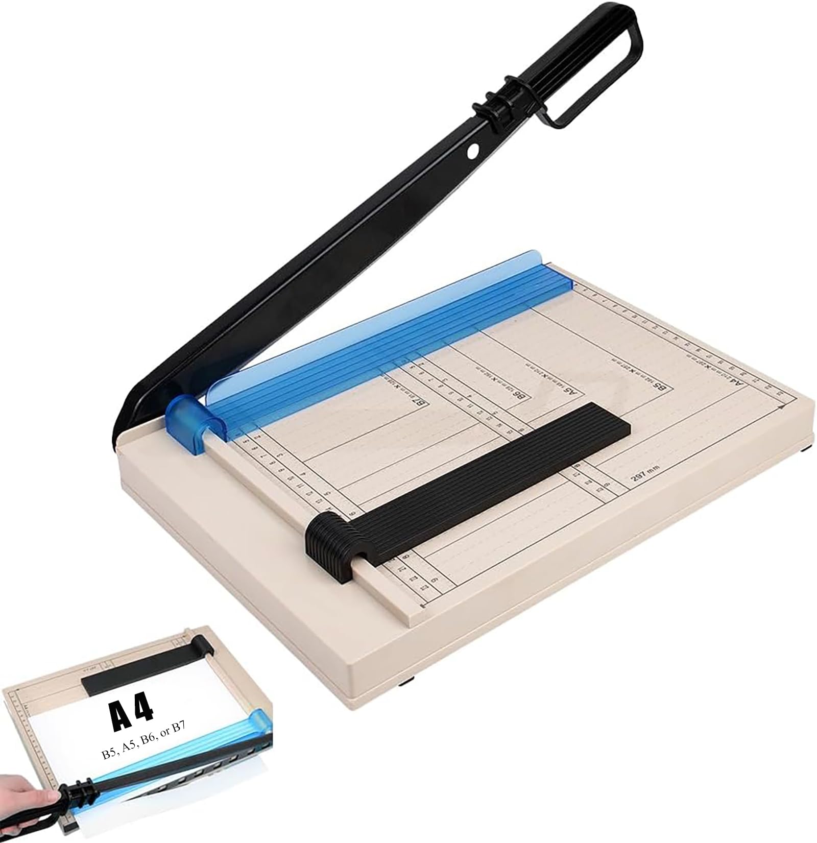 Paper Cutter,Guillotine Paper Cutter for A4, B5, A5, B6, or B7,Papers Trimmer with Safety Guard,up to 12 Sheet Capacity,for Photos/Cardstock/Vinyl/Label