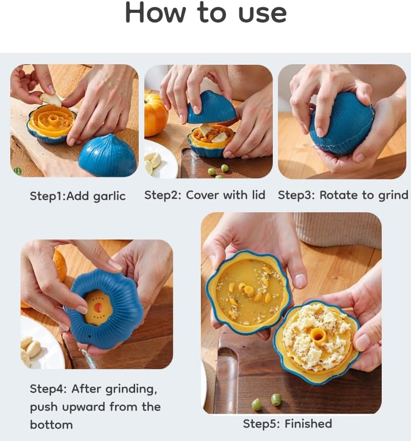 Garlic Peeler & Press Kit with Silicone Garlic Roller Tube & Brush, Fast Garlic Skin Remover, Easy Clean Dishwasher Safe Garlic Peeler Tool, Essential Kitchen Gadget for Cooking Prep (White)