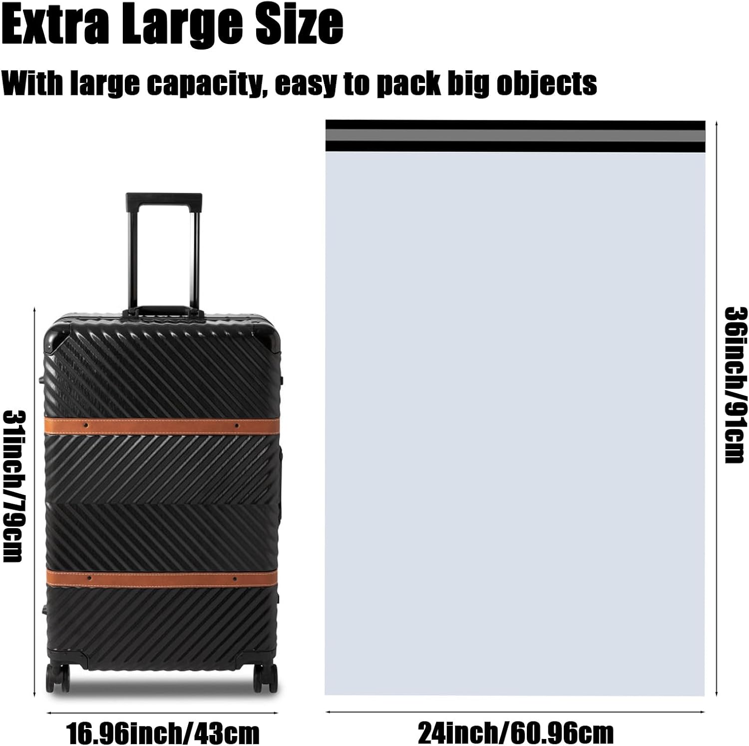 24 x 36 Inch Large Mailers Poly Envelopes Shipping Bags Self Adhesive Sealing Plastic Clothing Mailing Bags Waterproof and Tear-Proof Polymailer Packaging Bags, 25 Pcs 24×36 inch 25PCS