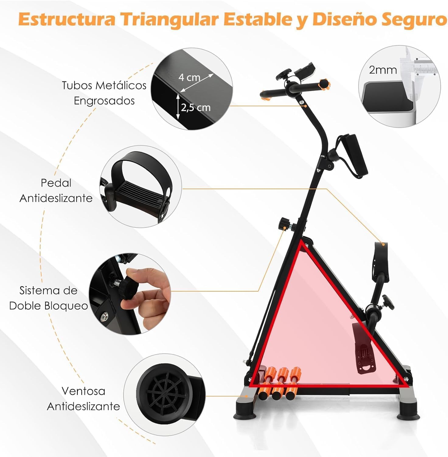 GYMAX Pedales Estaticos, Pedales Estaticos Personas Mayores de Brazos y Piernas, Pedaleador para Ancianos con Pantalla LCD, Resistencia Altura Ajustable, Ejercicio, Rehabilitación para Personas Mayore