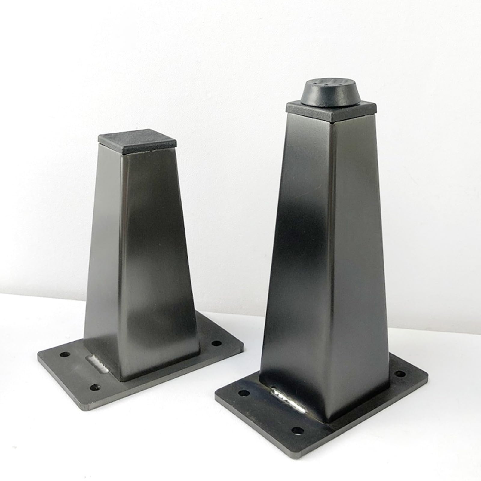 Generico Gambe per Mobili Piedini per Tavolo Conici in Acciaio Inox 4 Pezzi Neri da 25 cm Verniciati A Spruzzo Altezza Piedini per Divano: 6-30 cm Piedini per Mobile da 25 cm/9,8"