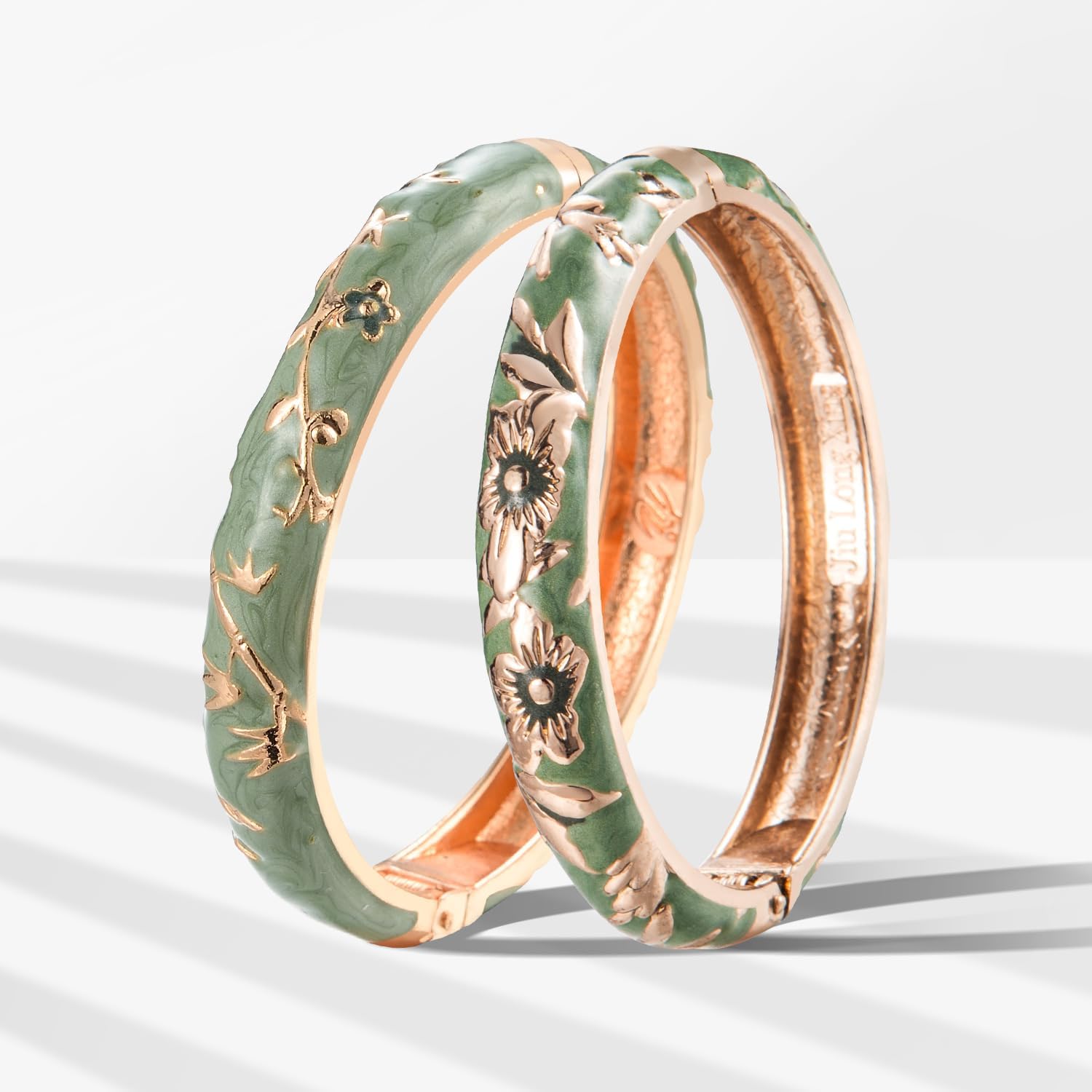 wynameleri Cloisonne Bracelet Butterfly and Flower Enamel Cuff Bangles Hinged Bracelets Jewelry Set for Women Gift Box 55A102