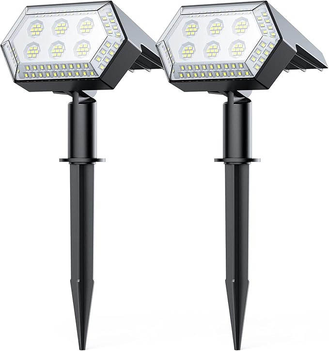 Faretti Solari Da Esterno 108 LED | Set Di 2 Con 4 Modalità - IP67 Impermeabile - Foto 7