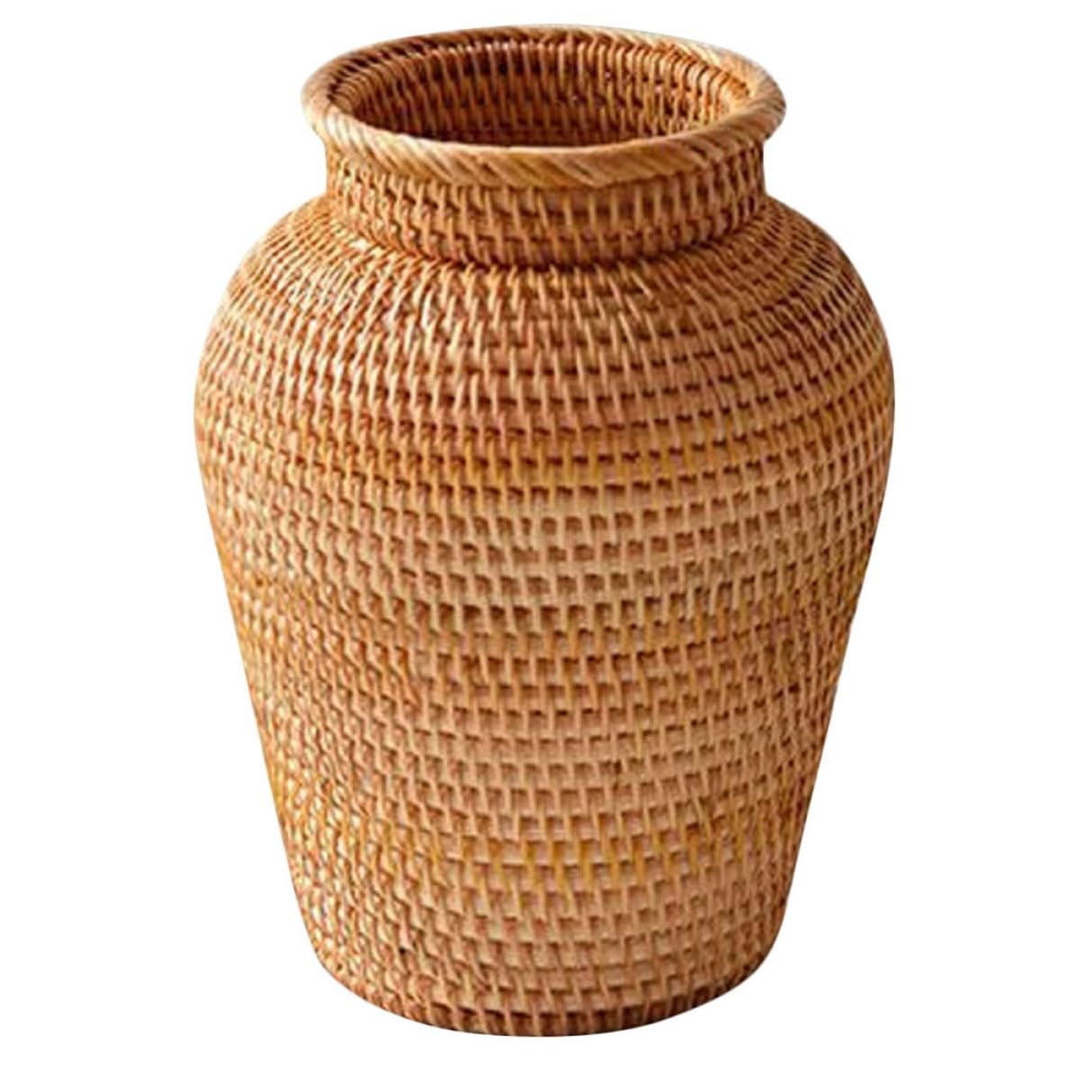 Vase en rotin tressé pour salon et balcon ensoleillé