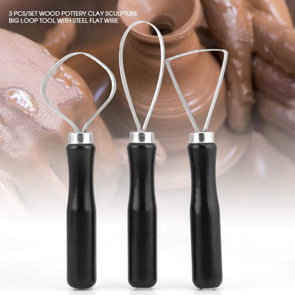 Pottery Clay Sculpture Big Loop Tool(3pcs),Steel Flat Wire,for Carving Model Tools of Clay Sculpture - Image 4
