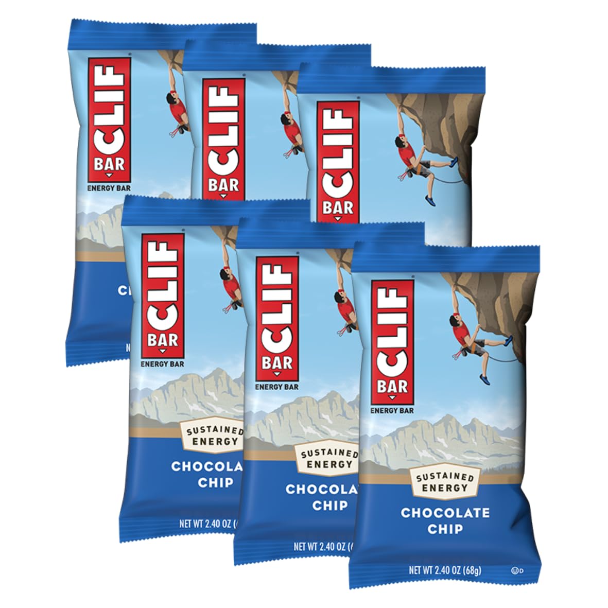 Clif Bar - Energy Bars - Pack of 6 (pack of 6, Chocolate Chip)