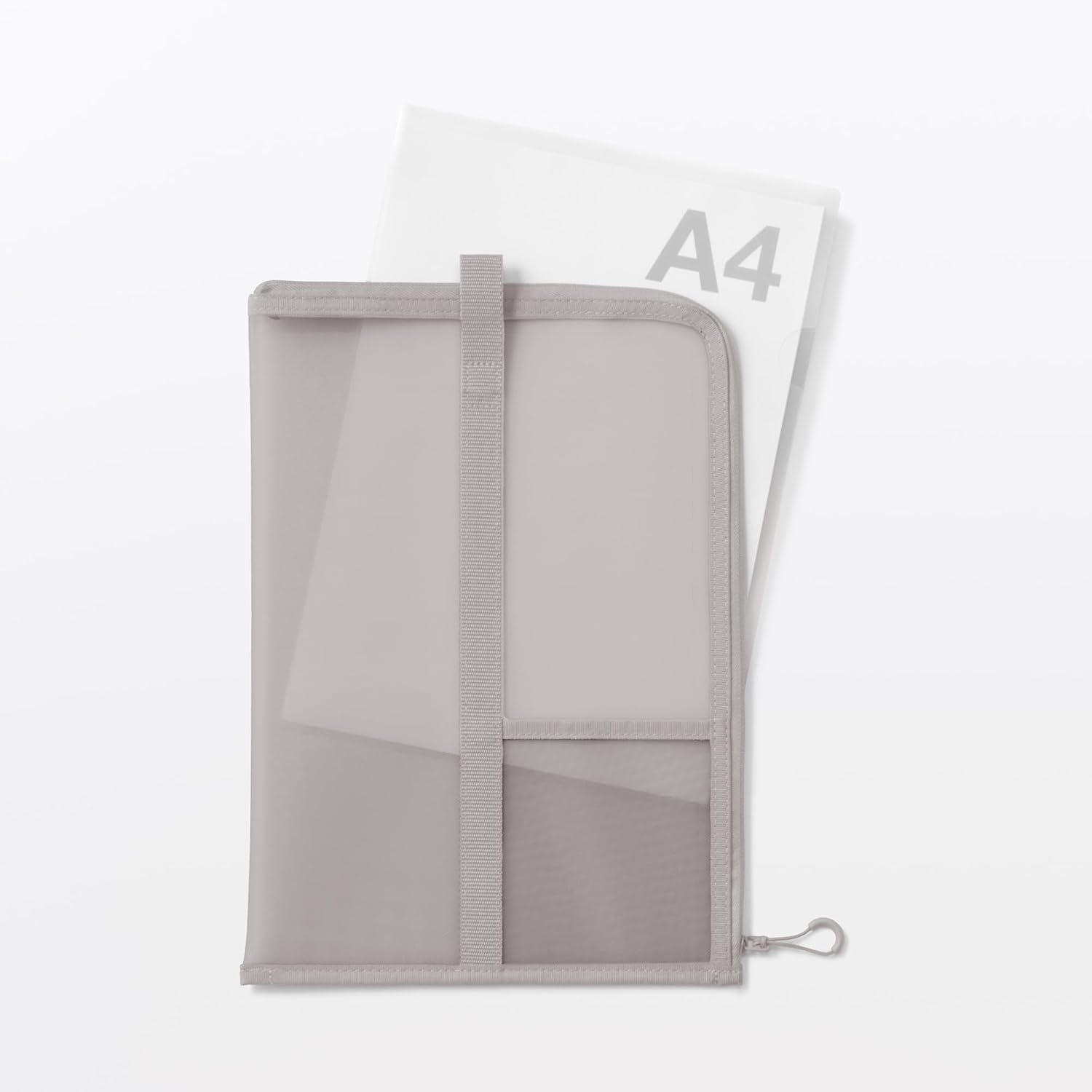 MUJI 23044721 Nylon Mesh Vertical Document Case with Dividers for A4 Size, Gray