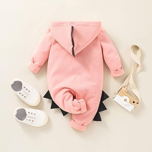 Miniatura 7 de LYQTloml Mameluco con capucha para recién nacidos, niños y niñas, diseño de dinosaurio de dibujos animados para Halloween