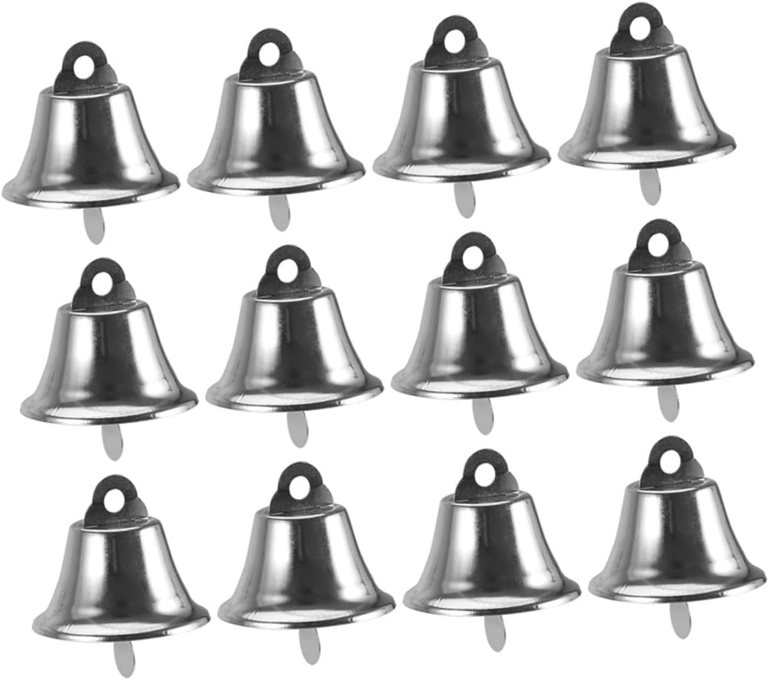 Cabilock 25Pcs Silver Horn Bells for DIY Crafts Party Bell Decorations for Christmas Weddings and Events Material for Home Decor and Ornaments