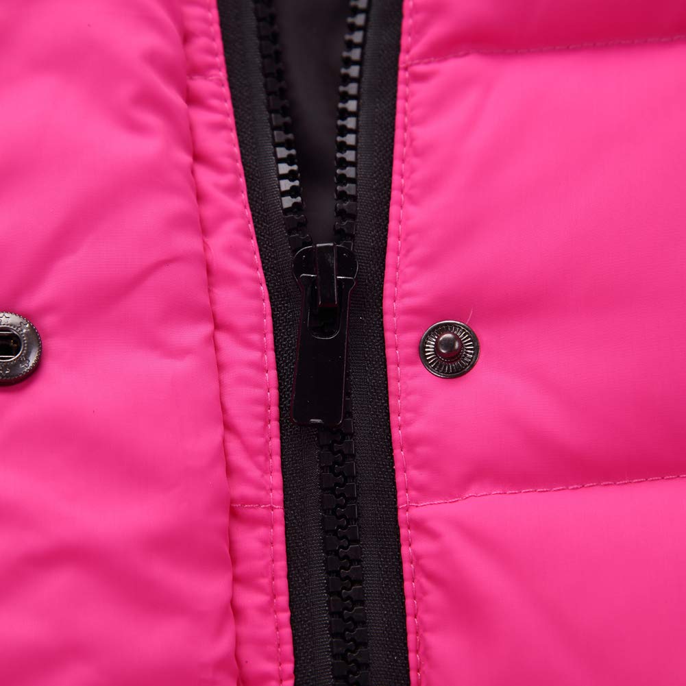 amropi Bambini Ragazzi Inverno Piumino Imbottito Lungo Cappotto con Pelliccia Cappuccio per 2-12 Anni