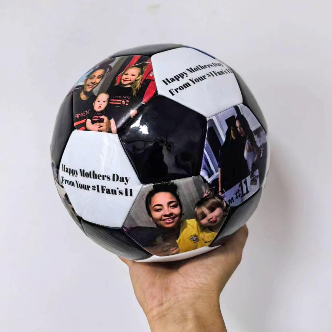 Custom Customized Personalized Soccer Ball Add Names, Text, or Photos,Ideal Anniversary or Birthday Gift for Coaches, Sons, Boyfriends, Daughters, Dads, or Any Soccer Enthusiast (Size 5 Available)